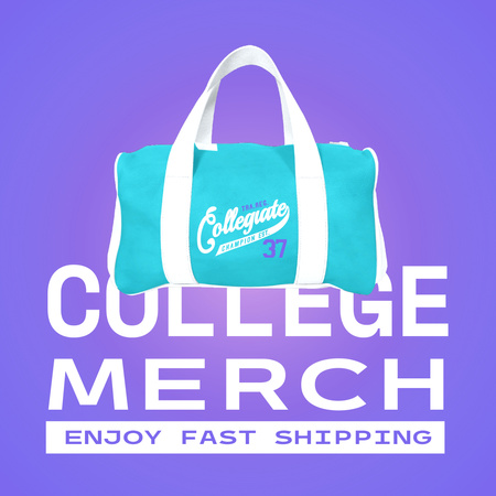 Popular University Items And Merch In Purple Animated Post Design Template