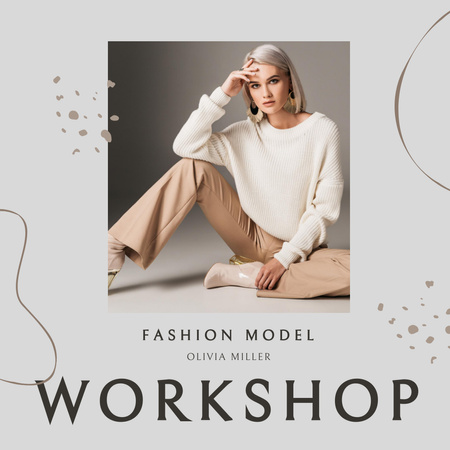 Fashion Model Service Offer with Attractive Blonde Instagram Design Template