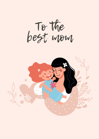 Mother's Day Holiday Greeting Postcard 5x7in Vertical Modelo de Design