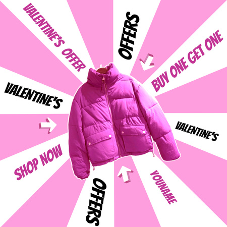 Valentine's Day Clothing Sale Instagram AD Design Template
