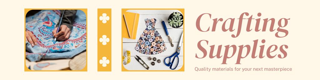 Offer of Crafting Supplies from Stationery Shop LinkedIn Cover – шаблон для дизайну