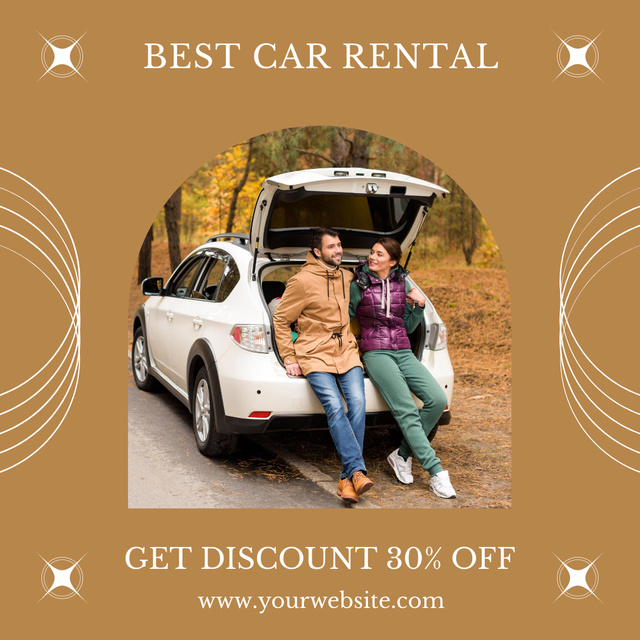 Car Rental Discount Offer with Couple Instagram Design Template