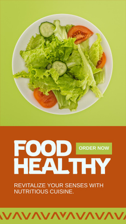 Marul Salatası ile Sağlıklı Yemek Teklifi Instagram Story Tasarım Şablonu