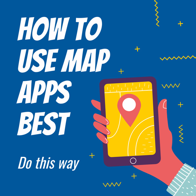 GPS App on Tablet Screen Instagram Design Template