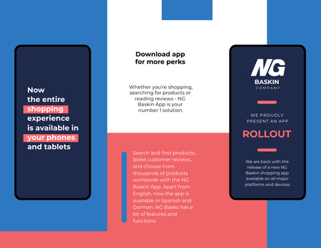 Template di design Annuncio della nuova app aziendale nella schermata gadget Brochure 8.5x11in Z-fold