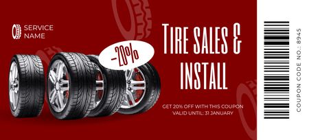 Offer of Tires Sale Coupon 3.75x8.25in Design Template