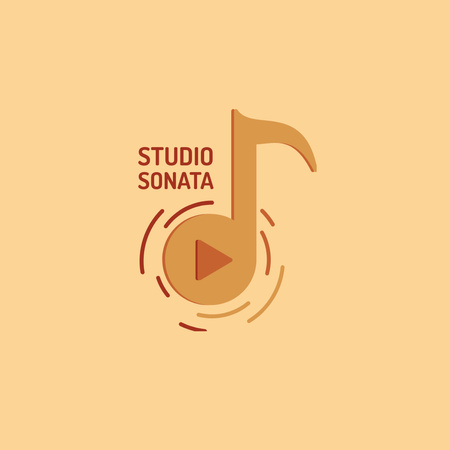 Music Studio Ad with Note Symbol Logo 1080x1080px Design Template