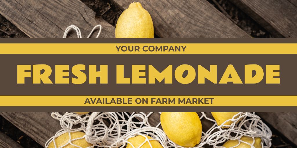 Designvorlage Fresh Natural Lemonade für Twitter