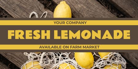Fresh Natural Lemonade Twitter Design Template