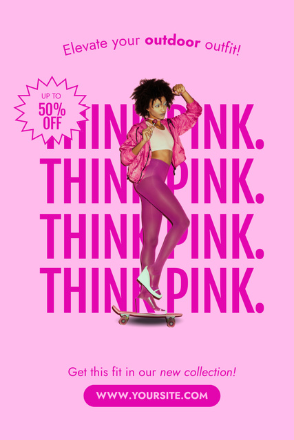 Plantilla de diseño de Pink Sporty Outfits Sale Pinterest 
