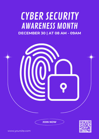 Cyber Security Awareness Month Invitation Design Template
