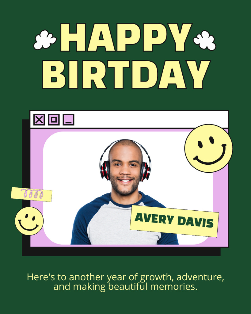 Template di design Happy Birthday Greeting Layout for Young Person Instagram Post Vertical