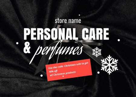 Personal Care Products and Perfumes Sale Offer on Christmas Flyer 5x7in Horizontal Design Template