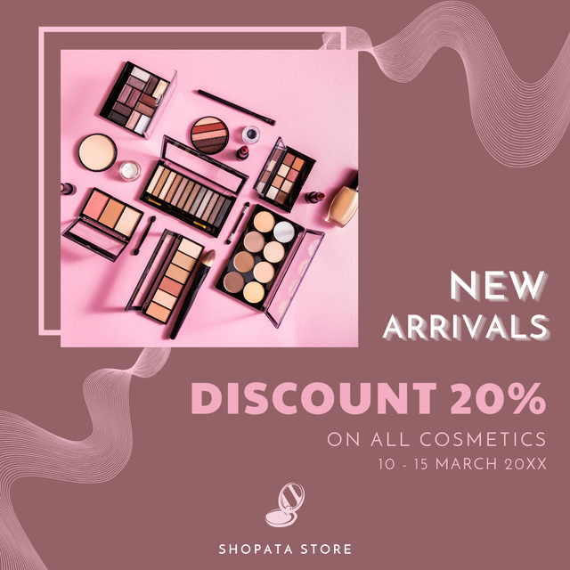 Ontwerpsjabloon van Instagram van Decorative Cosmetics Discount Offer