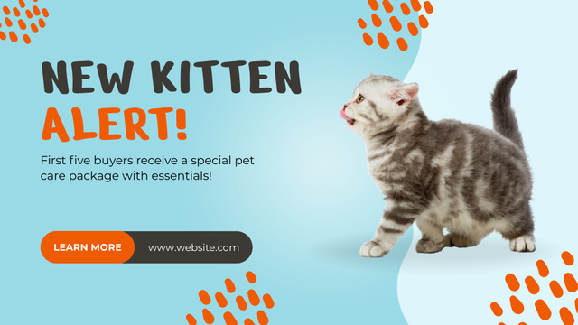 New Purebred Kittens for Sale FB event cover Design Template