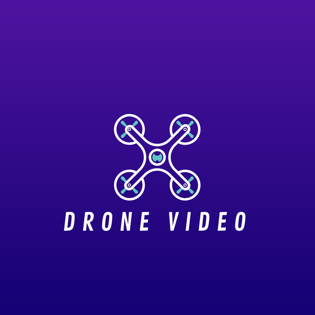 Platilla de diseño Drone Emblem in Blue Logo