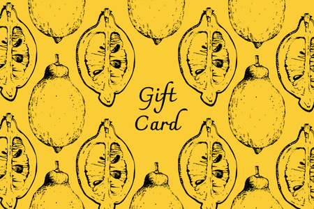 Designvorlage Aufmerksame Ernährungsberatung bietet Zitronen als Geschenk an für Gift Certificate