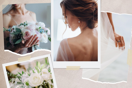 Beautiful Love Story with Young Bride Mood Board tervezősablon