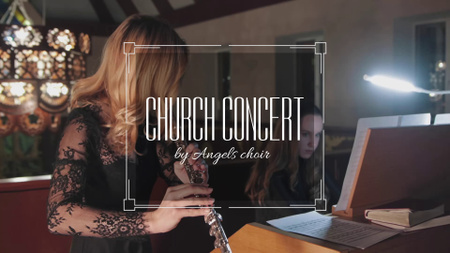 Modèle de visuel Concert à l'église avec annonce de la chorale - Full HD video