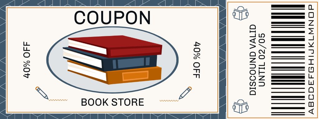 Designvorlage Special Discount Offer in Bookstore für Coupon