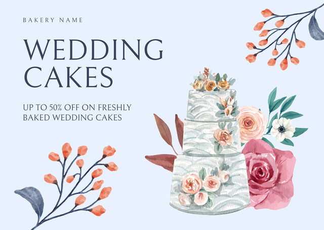 Wedding Cakes for Sale Card Πρότυπο σχεδίασης