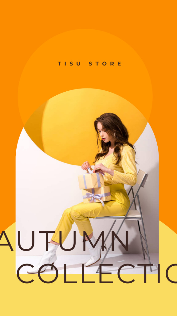 Autumn Collection Announcement Instagram Story Modelo de Design