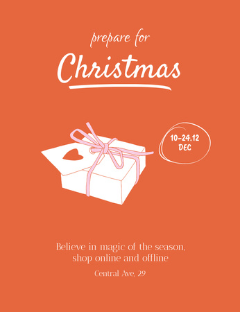 Festive Cute Christmas Gift Invitation 13.9x10.7cm Design Template