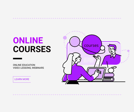 Online Courses promotion Facebook Design Template