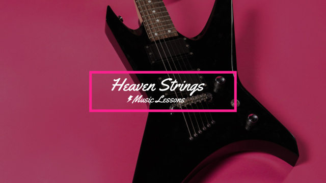 Music Lessons Ad with Electric Guitars Youtube Design Template