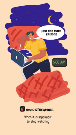 Plantilla de diseño de Streaming Platform Ad with Guy using Laptop Instagram Story 