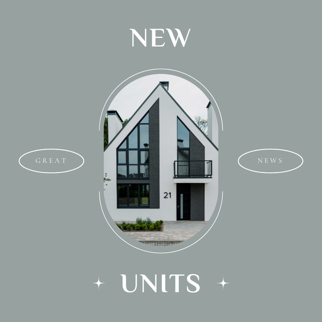 New Modern House Sale Announcement In Blue Instagram Šablona návrhu