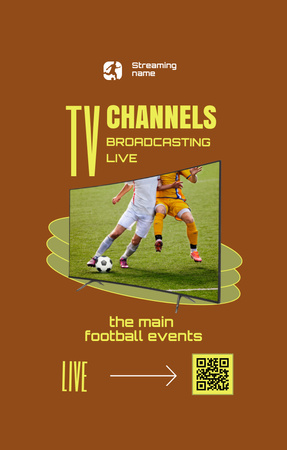 Soccer Match Live Announcement Invitation 4.6x7.2in Design Template