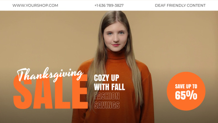 Thanksgiving Big Sale Of Pullovers With Discounts Full HD video Design Template