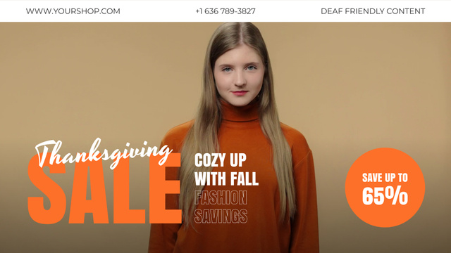 Plantilla de diseño de Thanksgiving Big Sale Of Pullovers With Discounts Full HD video 