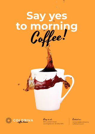Cup of Morning Coffee Poster Design Template