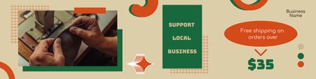 Support Local Business Twitter Design Template