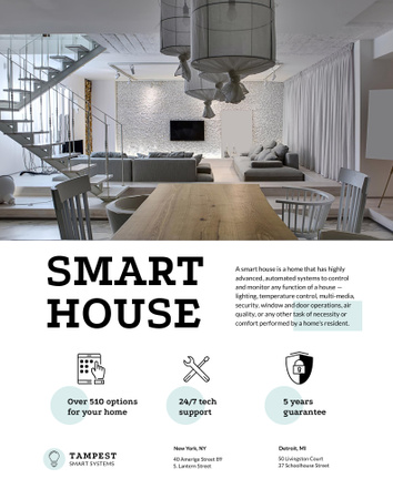Technology of Smart House Poster 22x28in Design Template