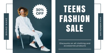 Fashion Sale Offer For Teenagers Twitter Design Template