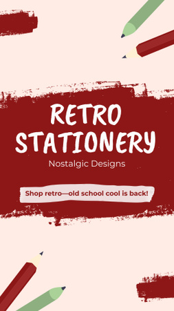 Designvorlage Angebot an Retro-Schreibwaren für Instagram Story