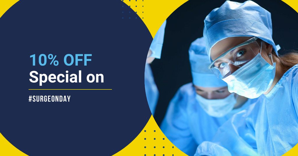 Modèle de visuel Surgeon Day Offer with Doctors - Facebook AD