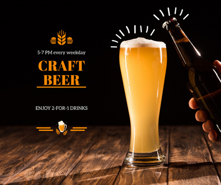 Designvorlage Sonderangebot für köstliches Craft Beer für Facebook