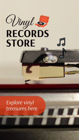 Ontwerpsjabloon van TikTok Video van Mooie promotie voor vinylplatenwinkels