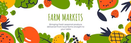 Template di design farmer's market recensione su verdure fresche Twitter