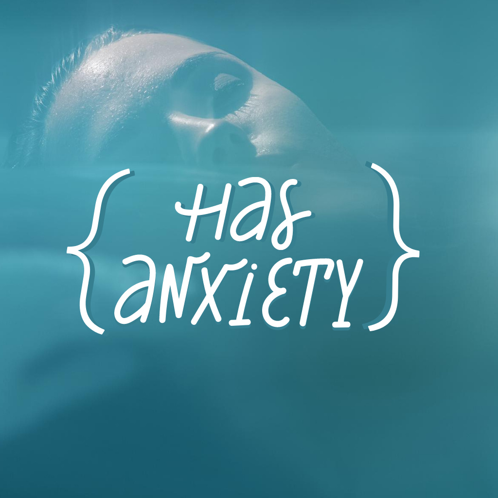 Man suffering from Anxiety Logo Šablona návrhu
