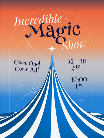 Magic Show Announcement Poster US Design Template