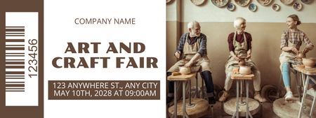 Art And Craft Market Announcement With Pottery Ticket Design Template