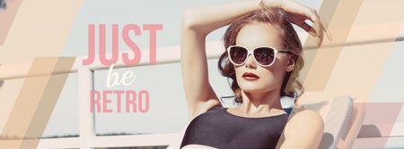 Young Woman in sunglasses Facebook cover Design Template