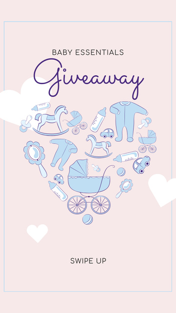 Kids Stuff Icons for giveaway Instagram Story Design Template
