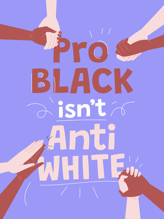 Designvorlage Illustration von gemischtrassigen Menschen, die Händchen halten für Poster US
