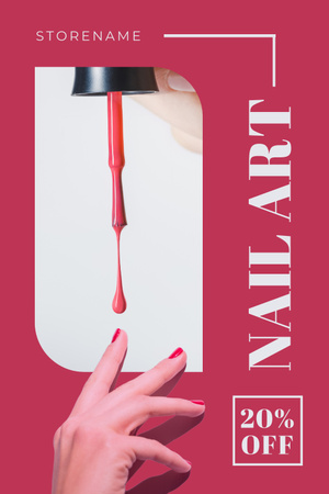 Designvorlage Maniküre-Service-Angebot mit rosa Nagellack für Pinterest